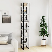 vidaXL Hög bokhylla vit 40x30x210 cm massiv furu