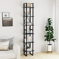 vidaXL Hög bokhylla grå 40x30x210 cm massiv furu