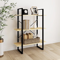 vidaXL Bokhylla 3 hyllplan 80x30x105 cm massiv furu