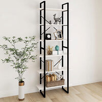 vidaXL Hög bokhylla vit 80x30x210 cm massiv furu