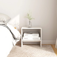 vidaXL Sängbord 2 st vit 40x30,5x40 cm massiv furu
