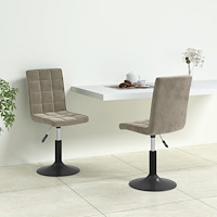 vidaXL Snurrbara matstolar 2 st ljusgrå sammet