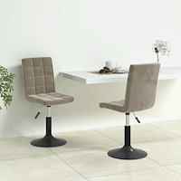vidaXL Snurrbara matstolar 2 st ljusgrå sammet