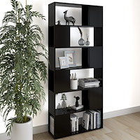 vidaXL Bokhylla/rumsavdelare svart 80x24x186 cm konstruerat trä