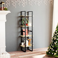 vidaXL Bokhylla 4 hyllplan 40x30x140 cm massiv furu