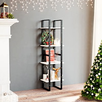 vidaXL Bokhylla 4 hyllplan vit 40x30x140 cm massiv furu