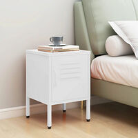 vidaXL Sängbord vit 35x35x51 cm stål