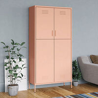 vidaXL Garderob 90x50x180 cm rosa stål