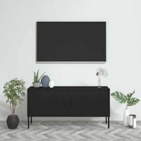 vidaXL Tv-bänk svart 105x35x50 cm stål