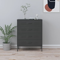 vidaXL Byrå antracit 80x35x101,5 cm stål