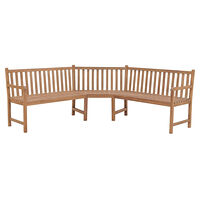 vidaXL Hörnbänk 185x185x90 cm massiv teakträ