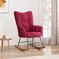 vidaXL Gungstol vinröd sammet