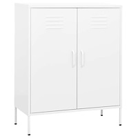 vidaXL Förvaringsskåp vit 80x35x101,5 cm stål