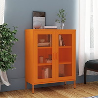 vidaXL Förvaringsskåp orange 80x35x101,5 cm stål