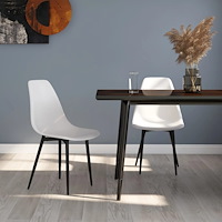 vidaXL Matstolar 2 st vit PP