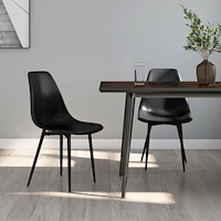 vidaXL Matstolar 2 st svart PP