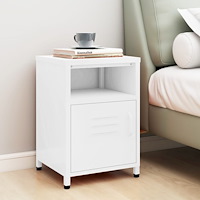 vidaXL Sängbord vit 35x35x51 cm stål