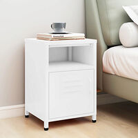 vidaXL Sängbord vit 35x35x51 cm stål