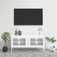 vidaXL Tv-bänk vit 105x35x50 cm stål