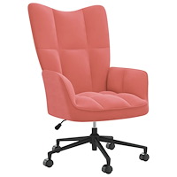 vidaXL Vilstol rosa sammet