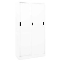 vidaXL Dokumentskåp med skjutdörr vit 90x40x180 cm stål