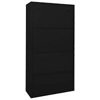 vidaXL Dokumentskåp med skjutdörr svart 90x40x180 cm stål