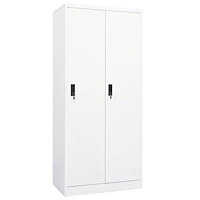 vidaXL Garderob vit 80x50x180 cm stål