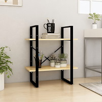 vidaXL Bokhylla 2 hyllplan 60x30x70 cm massiv furu
