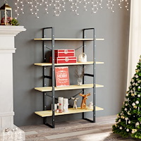 vidaXL Bokhylla 4 hyllplan 100x30x140 cm massiv furu