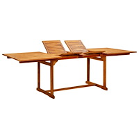 vidaXL Trädgårdsbord (160-240)x100x75 cm massivt akaciaträ