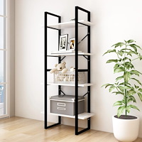 vidaXL Bokhylla 4 hyllplan vit 60x30x140 cm massiv furu