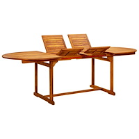 vidaXL Trädgårdsbord (160-240)x100x75 cm massivt akaciaträ
