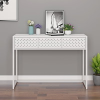 vidaXL Konsolbord vit 106x35x75 cm stål