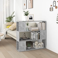 vidaXL Bokhylla Rumsavdelare betonggrå 100x24x94 cm