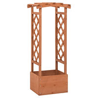 vidaXL Odlingslåda med spaljébåge 49x39x117 cm granträ