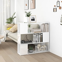 vidaXL Bokhylla Rumsavdelare vit högglans 100x24x94 cm