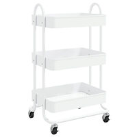 vidaXL Rullvagn 3 våningar vit 43x34x79 cm stål