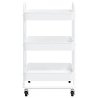 vidaXL Rullvagn 3 våningar vit 43x34x79 cm stål