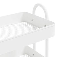 vidaXL Rullvagn 3 våningar vit 43x34x79 cm stål