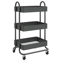 vidaXL Rullvagn 3 våningar antracit 43x34x79 cm stål