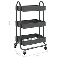 vidaXL Rullvagn 3 våningar antracit 43x34x79 cm stål