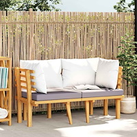 vidaXL Trädgårdssoffa med dynor 2-sits massivt akaciaträ