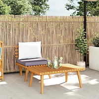 vidaXL Loungegrupp för trädgården med dynor 2 delar massivt akaciaträ