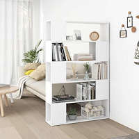 vidaXL Bokhylla/Rumsavdelare vit 100x24x155 cm konstruerat trä