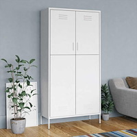 vidaXL Garderob 90x50x180 cm vit stål