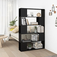 vidaXL Bokhylla Rumsavdelare svart 100x24x155 cm konstruerat trä