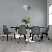 vidaXL Matstolar 6 st grå PP