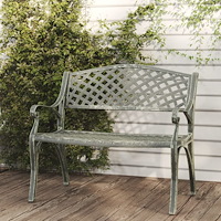 vidaXL Trädgårdsbänk 102 cm gjuten aluminium grön