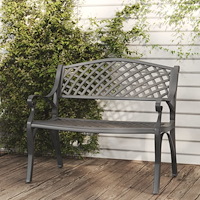 vidaXL Trädgårdsbänk 102 cm gjuten aluminium svart