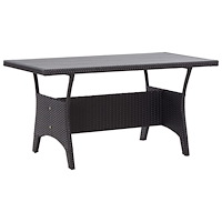 vidaXL Trädgårdsbord svart 120x70x66 cm konstrotting
